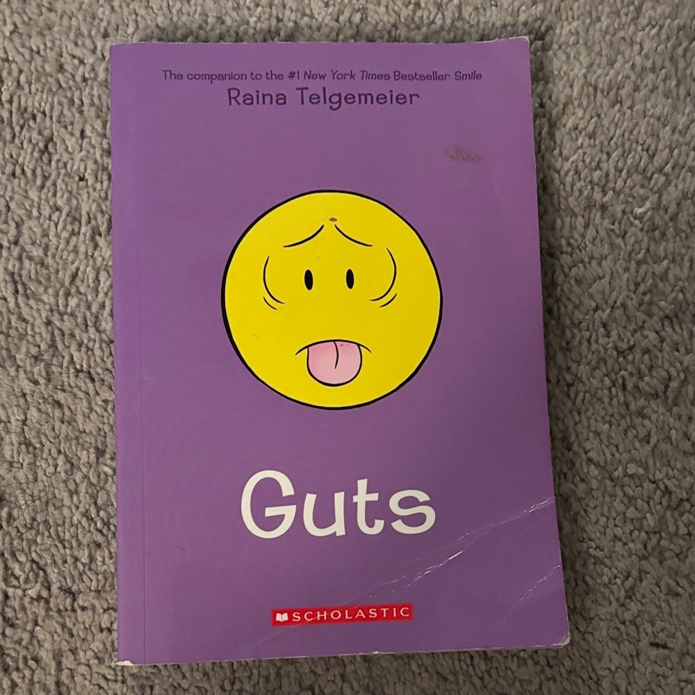 Scholastic Purple 'Guts' Book by Raina Telgemeier